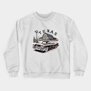 Vintage Cadillac in Texas: Retro T-Shirt with Lone Star Charm and Nostalgic Appeal! Crewneck Sweatshirt